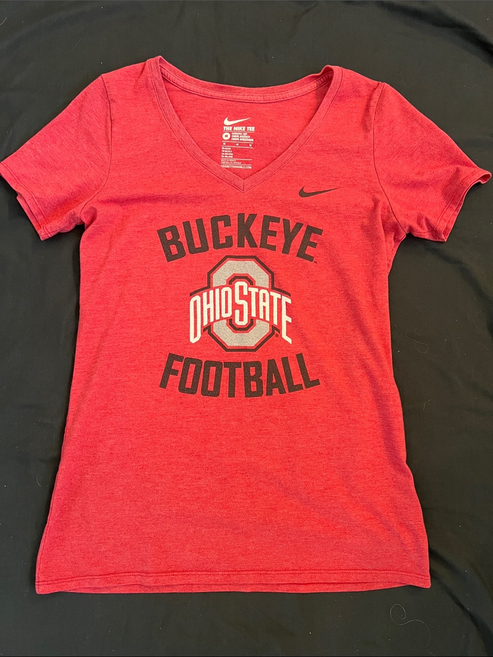 Nike Red Ohio State Buckeye Football V-Neck Tee